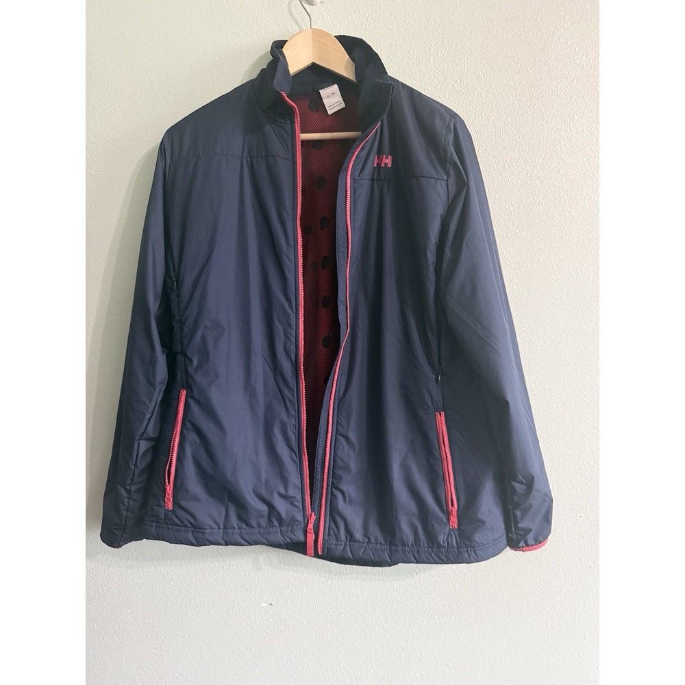 Helly Hansen Jacket Coat Women XL H2Flow Navy Blue Pink Polartec Primaloft